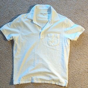 Alex Mill Cream Short-Sleeve Polo with Chest Pocket